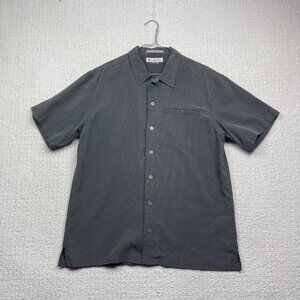 Columbia XCO Shirt Men Charcoal Grey Plaid Short Sleeve Button Up Outdoors Read